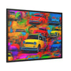 Wall Art LOTS OF CARS Canvas Print Painting Giclee 40x30 + Frame Love Pop Art Fun Beauty Design House  Home Office Decor Gift Ready Hang