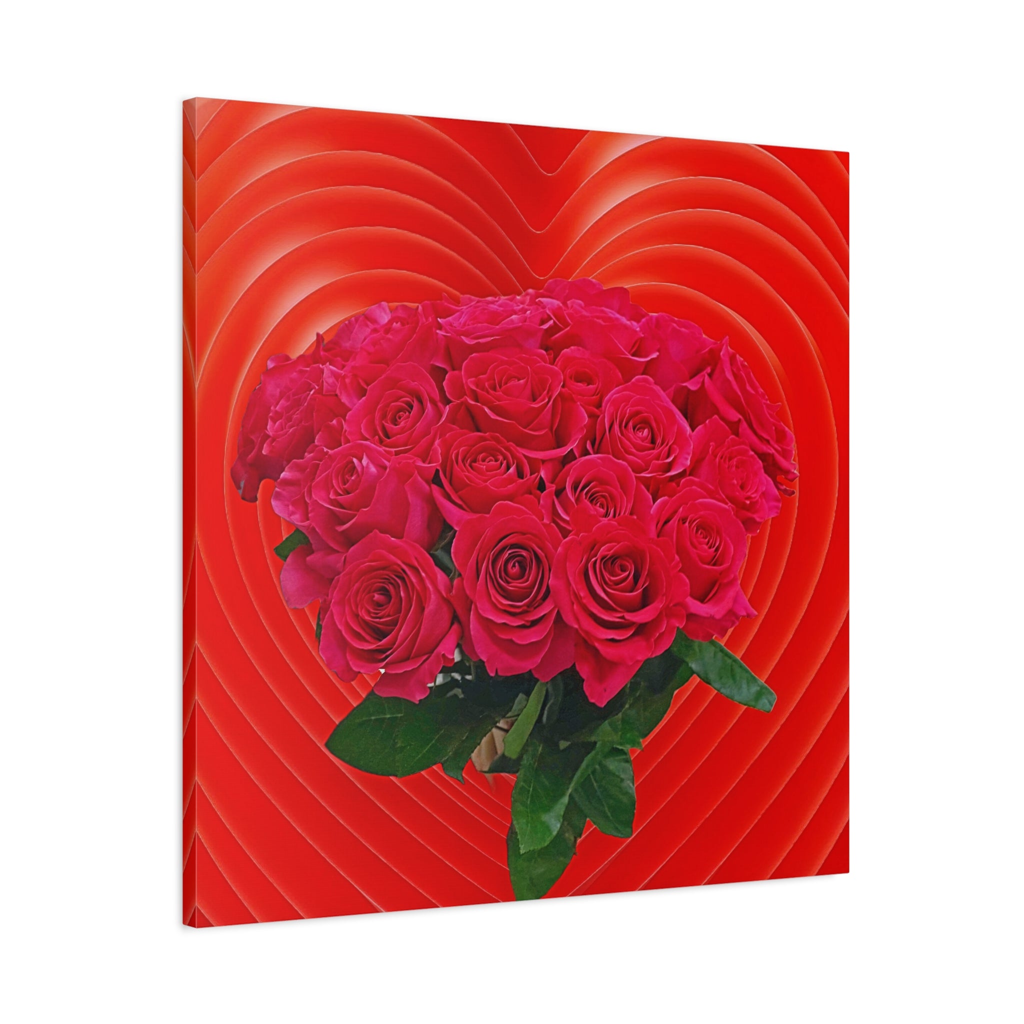 Wall Art LOVE ROSES BOUQUET Canvas Print Painting Original Giclee 32X32 GW Love Nice Beauty Fun Design Fit Hot House Home Office Gift Ready To Hang Living