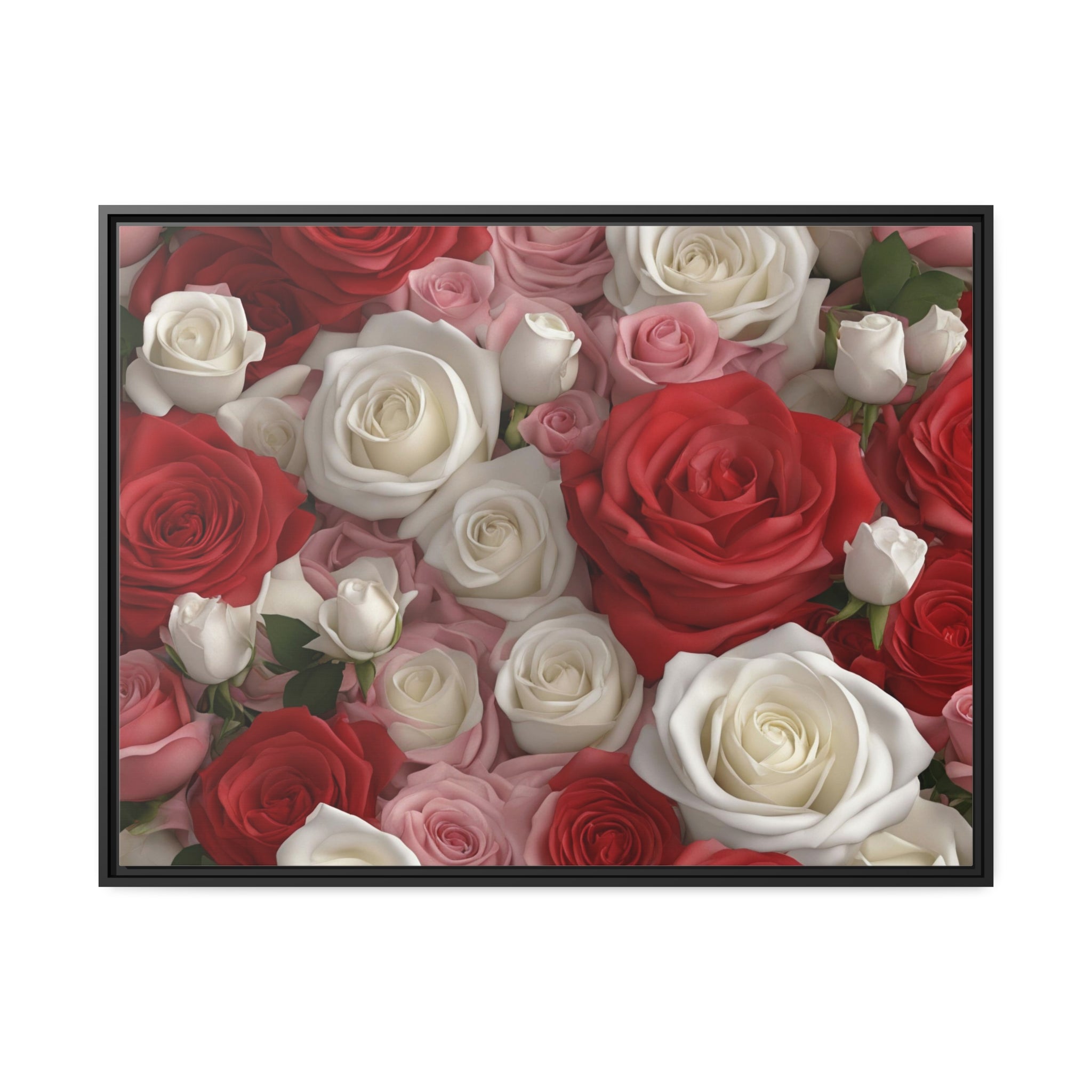 Wall Art ROSES Canvas Print Art Deco Painting Original Giclee 40X30 + Frame Love Flower Minimalist Beauty Fun Design Fit House Home Office Gift Ready Hang