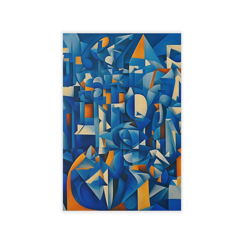 BLUE ORANGE Cubism Original Wall Art Decor Blue Beauty Design Home Affordable Long Lasting Gift