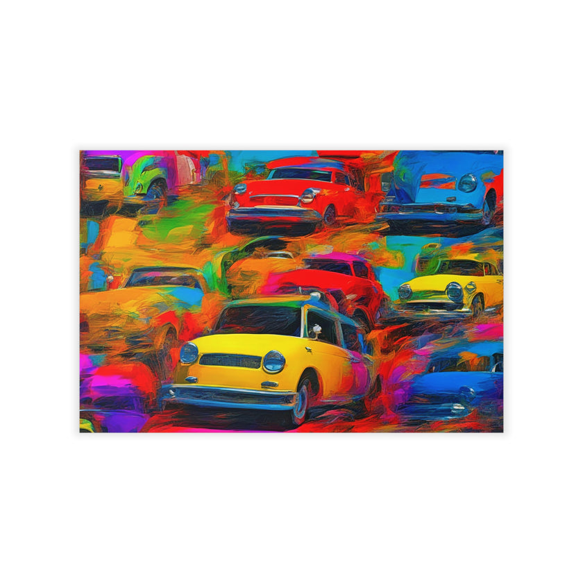 LOTS OF CARS Original Wall Art Decor Pop Art Collection Peel & Stick Affordable Long Lasting Home Design Gift