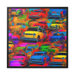 Wall Art LOTS OF CARS Canvas Print Painting Giclee 32x32+ Frame Love Pop Art Fun Beauty Design House  Home Office Decor Gift Ready Hang