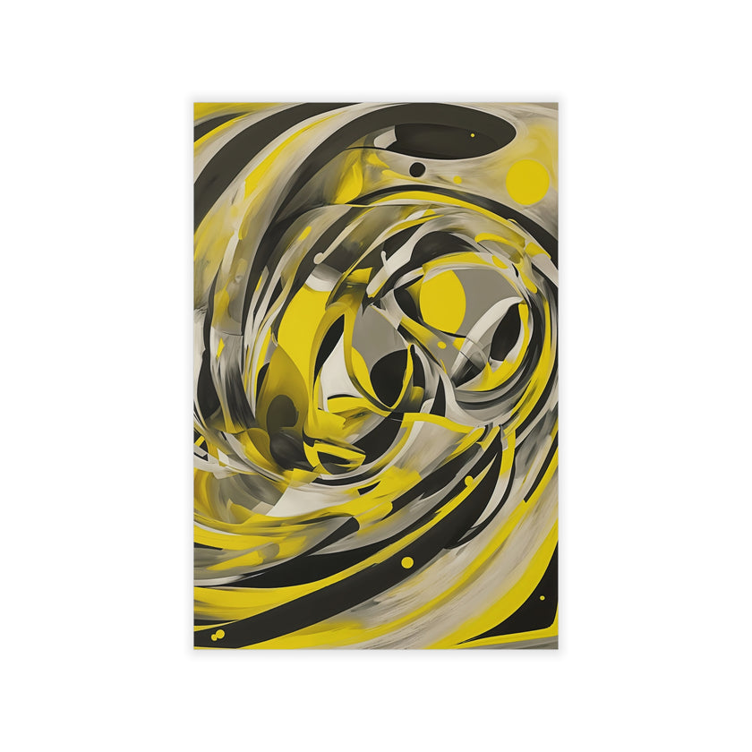 Abstract YELLOW Wall Art Decor Peel & Stick Removable Repositionable Frameable Home Decor Gift