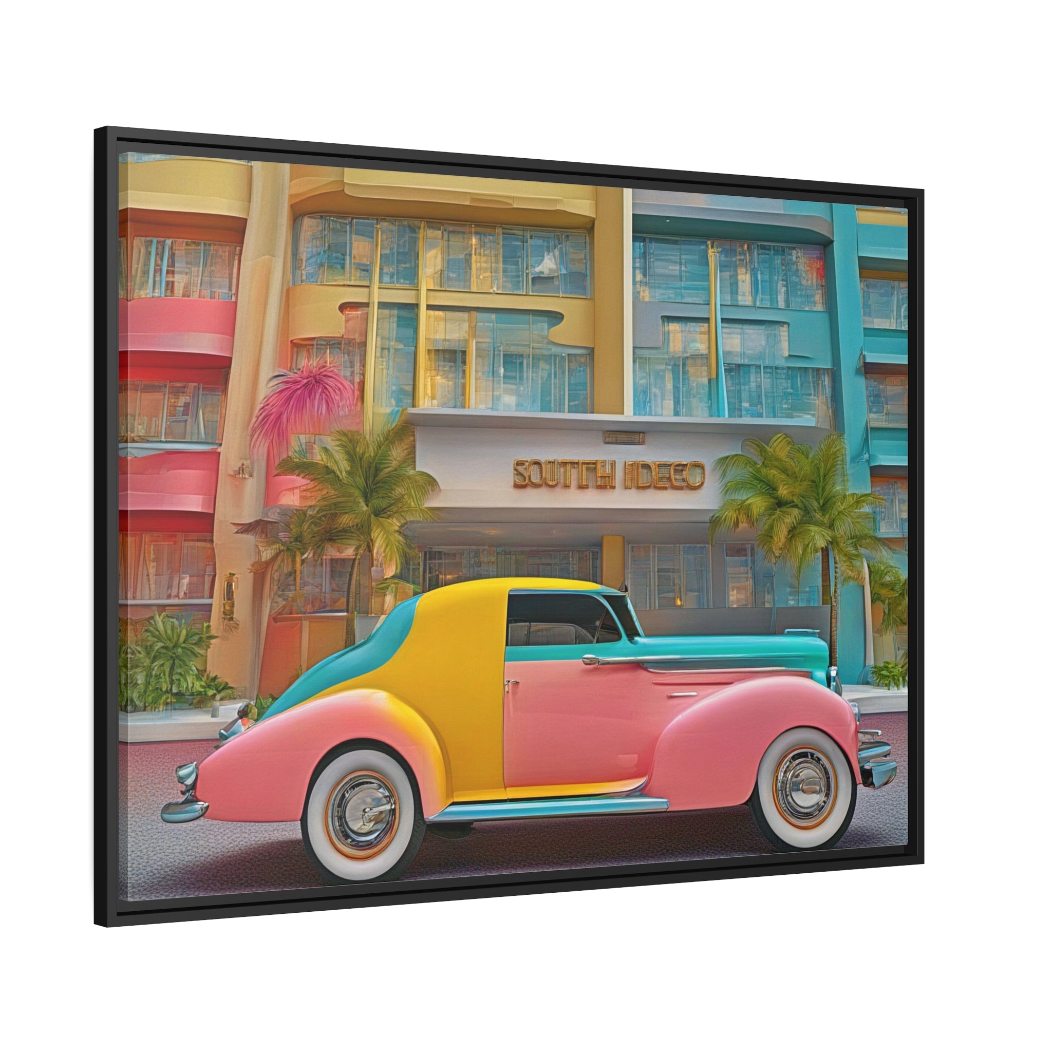Wall Art SPORTS CAR Canvas Print Art Deco Painting Giclee 40x30 + Frame Love Beauty Design House  Home Office Decor Gift Ready to Hang