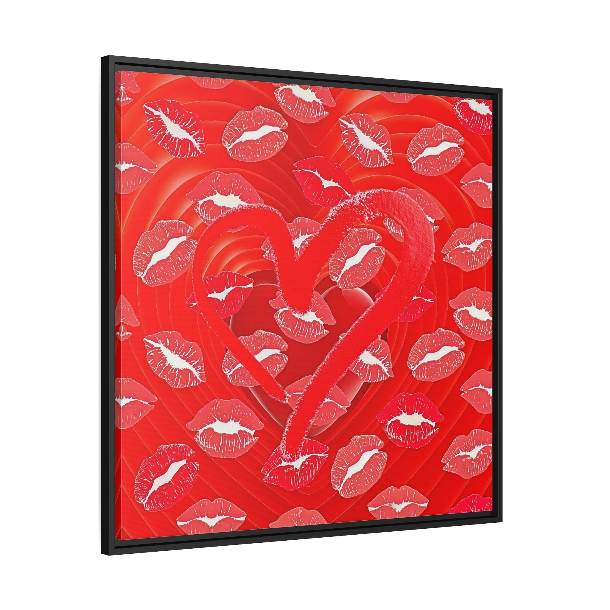 Wall Art LOVE LOTS of KISSES Canvas Print Painting Original Giclee 32X32 + Frame Love Nice Beauty Fun Design Fit House Home Office Gift Ready Hang Rooms