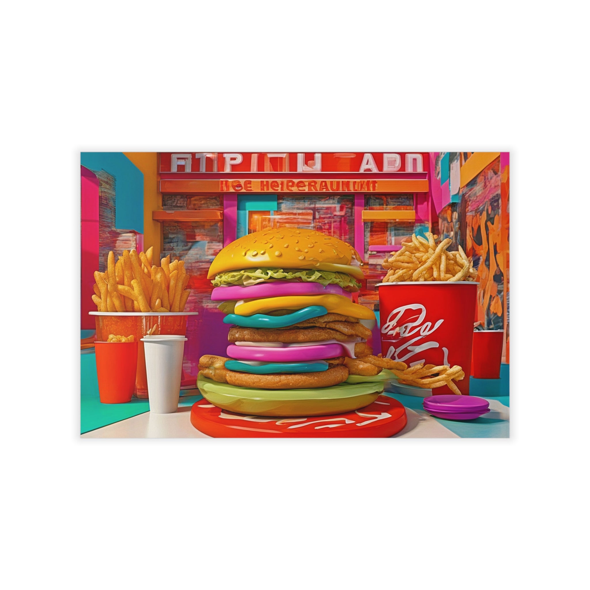 FAST FOOD Original Wall Art Decor Pop Art Collection Peel & Stick Affordable Long Lasting Home Design Gift