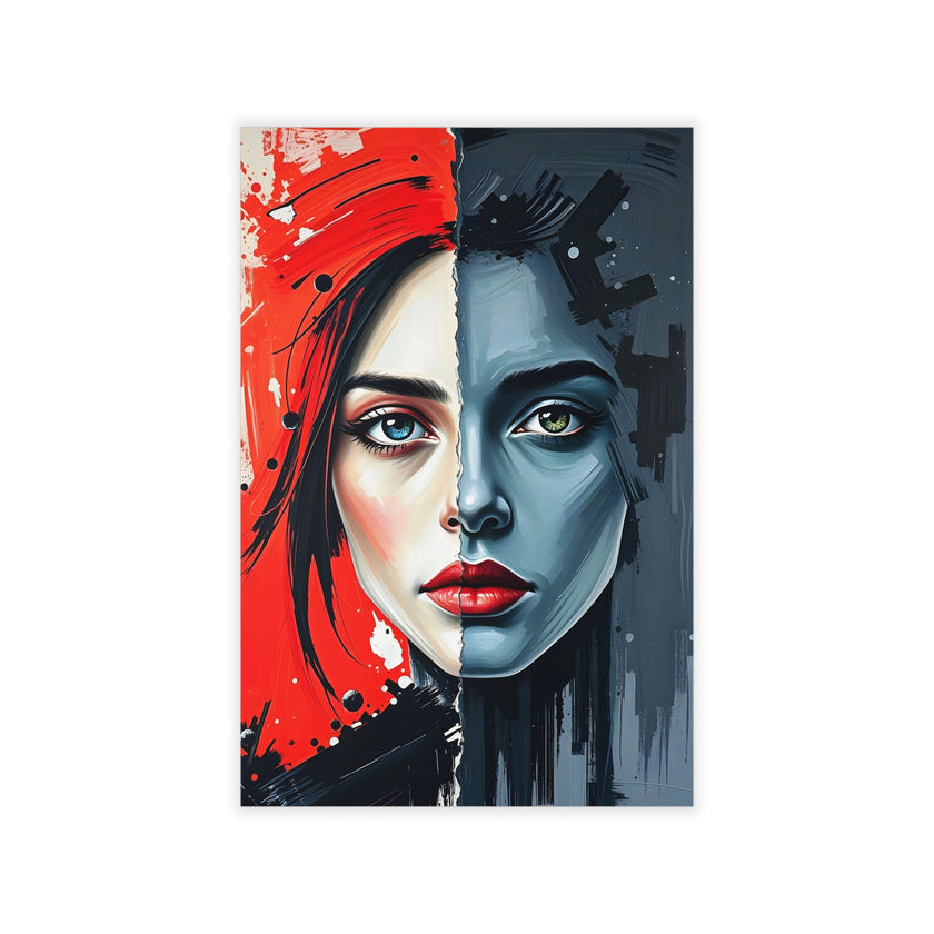 Abstract Portrait WHO AM I Wall Art Decor Peel & Stick Removable Repositionable Frameable Home Decor Gift