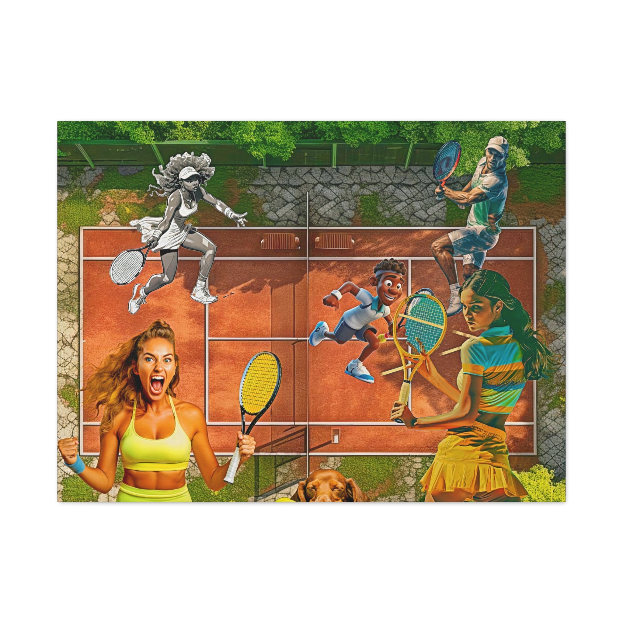 Wall Art TENNIS Sport Canvas Print Painting Original Giclee GW Love Nice Beauty Fun Design Fit Hot House Home Office Gift Ready to Hang Living