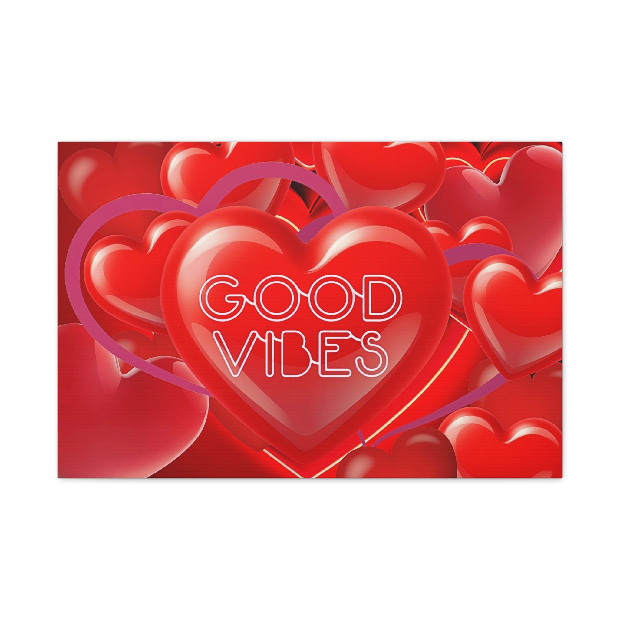 Wall Art GOOD VIBES Canvas Print Painting Original Giclee GW Love Nice Heart Beauty Fun Design Fit Hot House Home Office Gift Ready Hang Living