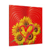 Wall Art LOVE SUNFLOWER Canvas Print Painting Original Giclee 32X32 GW Nice Beauty Fun Design Fit Hot House Home Living Office Gift Ready to Hang