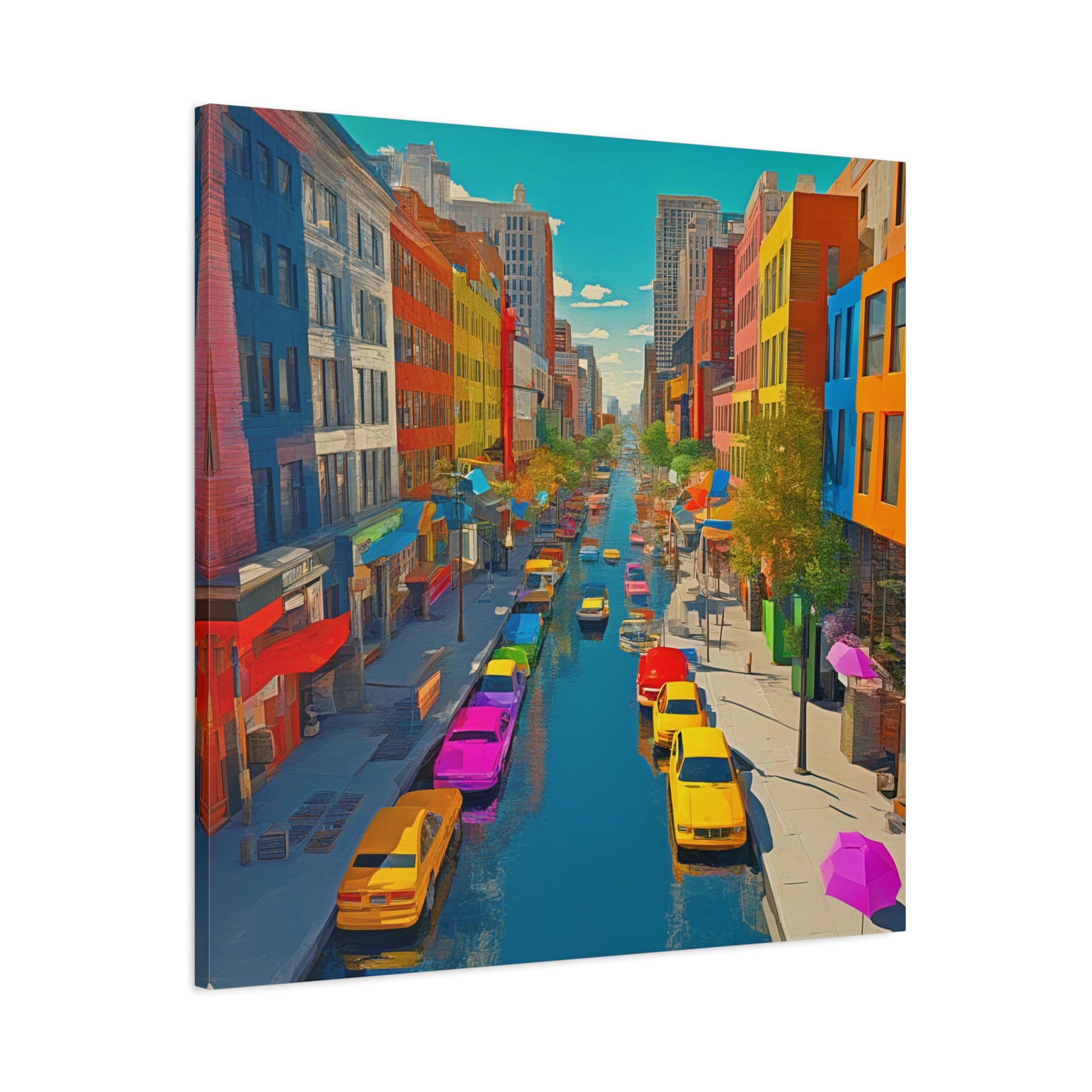 Wall Art DOWNTOWN Canvas Print Painting Giclee 32x32 GW Love Pop Art Beauty Design House  Home Office Decor Gift Ready to Hang