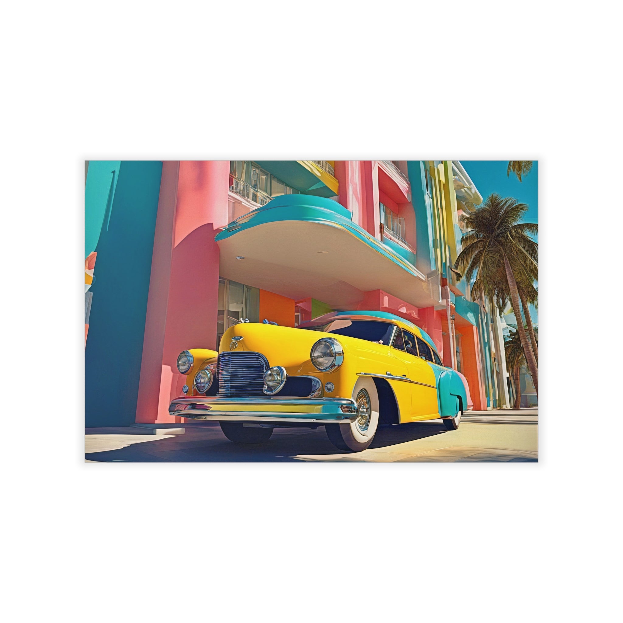 Art Deco NEW CAR Wall Art Decor Peel & Stick Removable Repositionable Frameable Affordable Home Decor Gift