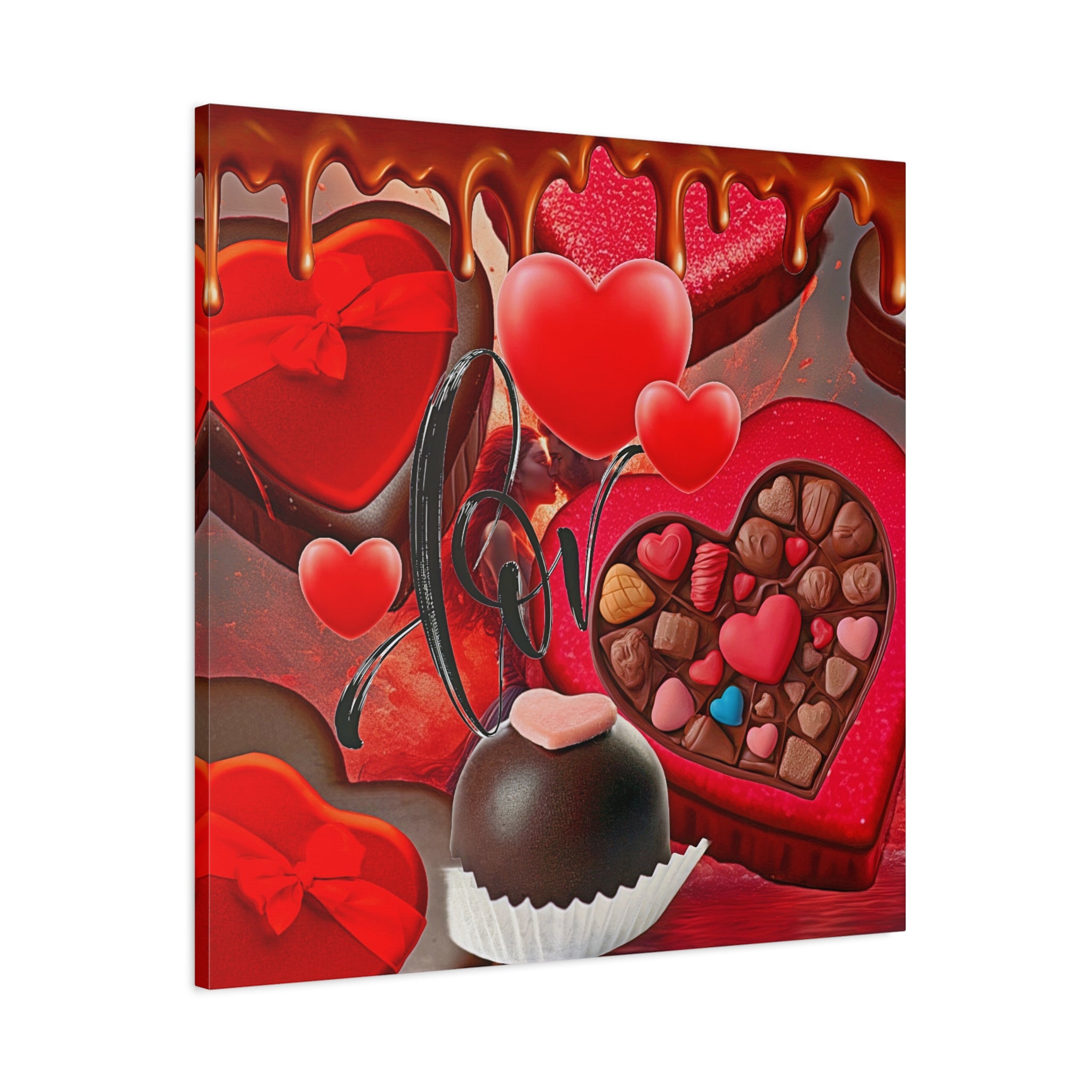 Wall Art CHOCOLATE Canvas Print Painting Original Giclee 32X32 GW Love Nice Beauty Fun Design Fit Hot House Home Office Gift Ready Hang Living