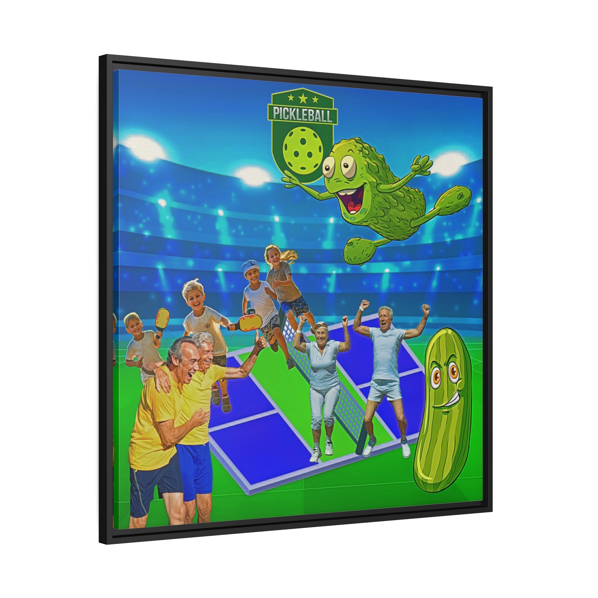 Wall Art PICKLEBALL Sport Canvas Print Painting Original Giclee 32x32 + Frame Love Nice Beauty Fun Design Fit Hot House Home Office Gift Ready Hang Living