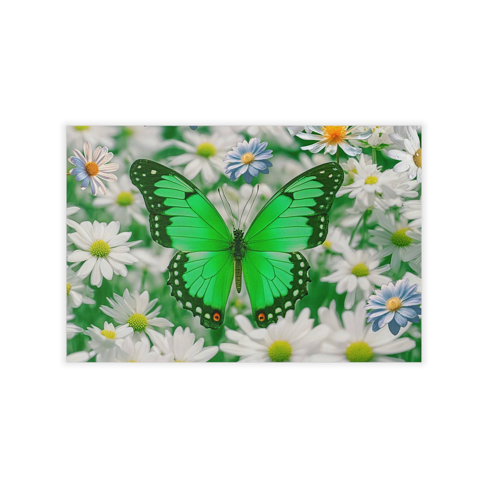 GREEN BUTTERFLY Original Wall Art Decor Peel & Stick Affordable Long Lasting Home Design Gift