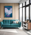 Wall Art LOVE IS in the SKY Canvas Print Art Deco Painting Giclee 32x48 + Frame Love Minimalist Beauty Fun Design House Home Office Gift Ready Hang Bar