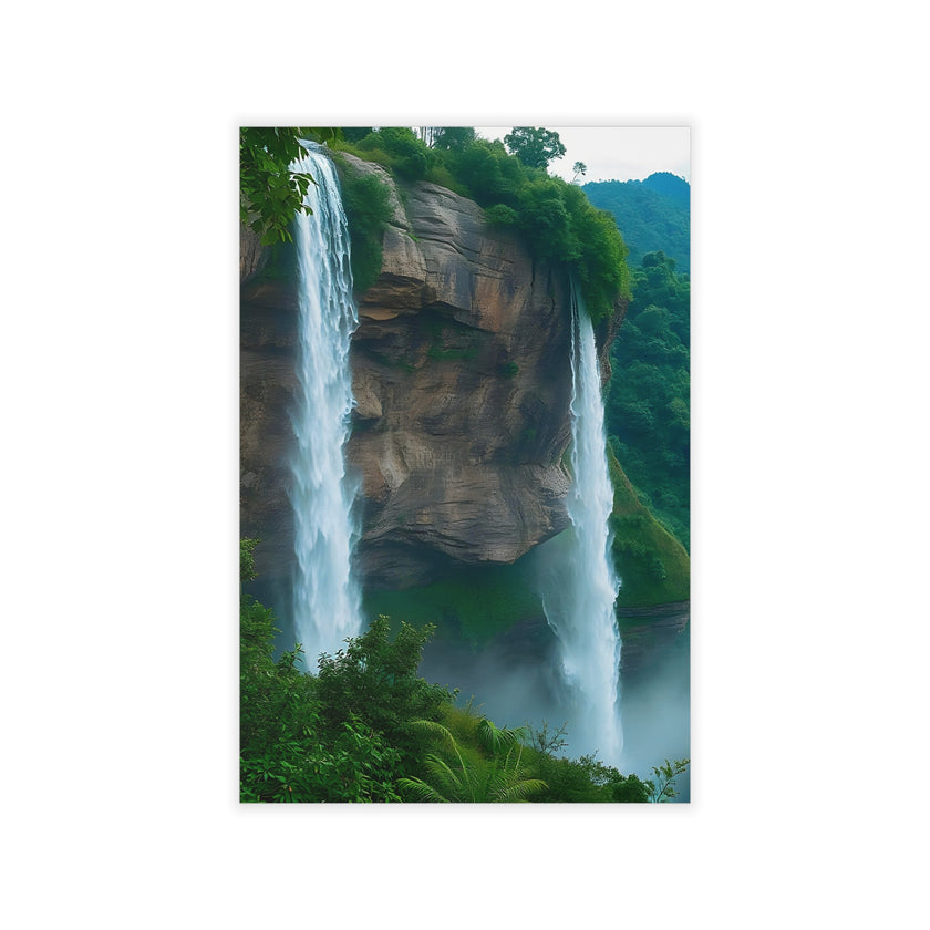 Landscape TWINS WATERFALLS Original Wall Art Decor Beauty Design Home Affordable Long Lasting Gift