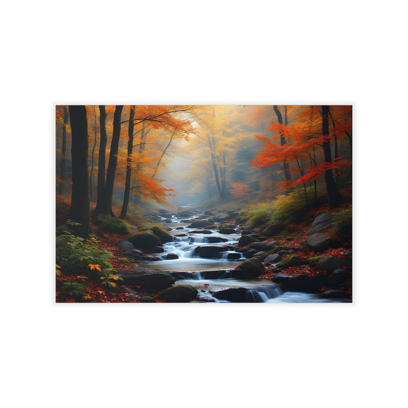 Landscape STREAM IN THE FALL Original Wall Art Decor Peel & Stick Affordable Long Lasting Home Design Gift