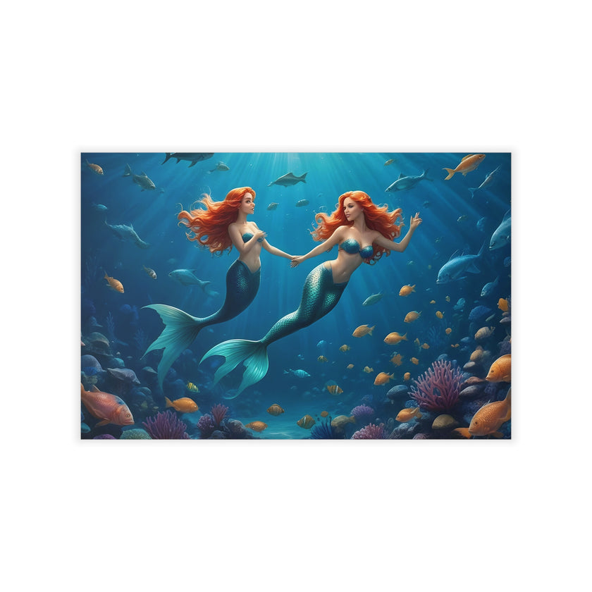 Beach MERMAIDS Original Wall Art Decor Peel & Stick Affordable Long Lasting Home Design Gift