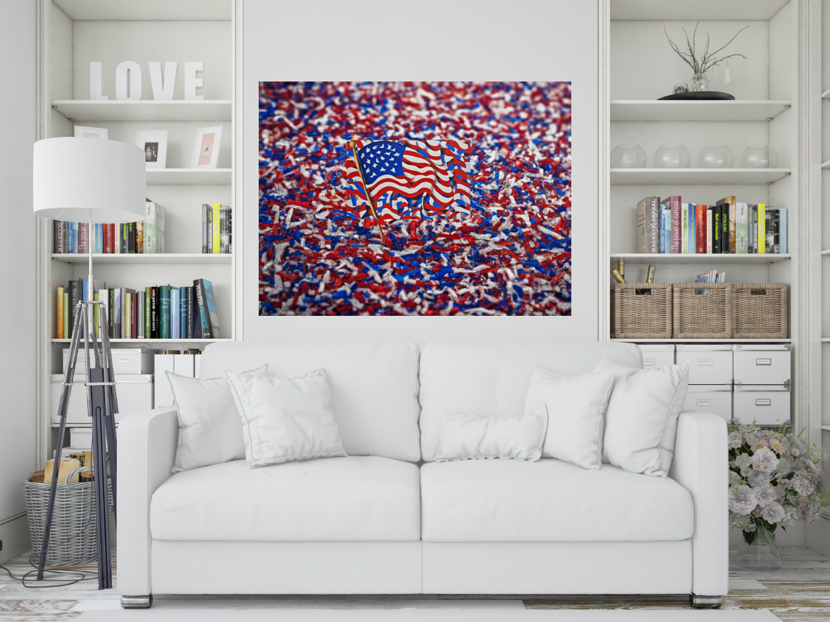 Wall Art AMERICAN FLAG #5 Canvas Print Painting Giclee GW Love Minimalist Patriot Beauty Design House Decor Home Office Gift Ready Hang Living