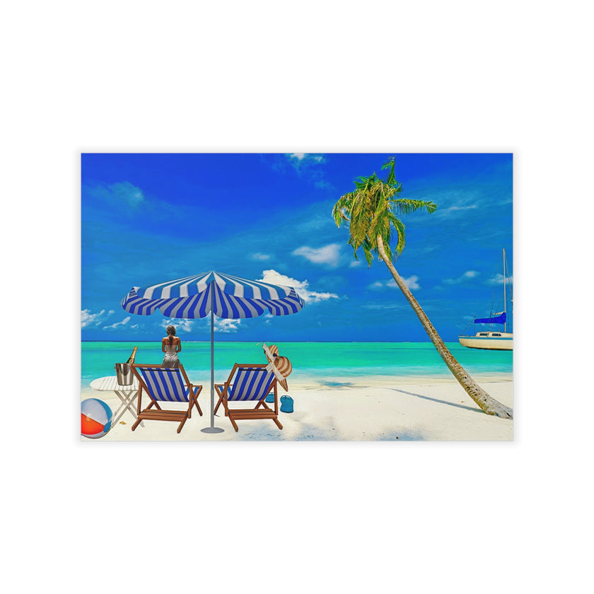BEACH WAITING FOR YOU Original Wall Art Decor Peel & Stick Affordable Long Lasting Home Design Gift