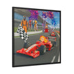 Wall Art LOVE RED CAR Canvas Sports F1 Formula 1 Print Painting Original Giclee 32X32 + Frame Love Red Fun Heart Collection Decor House Office Ready Hang
