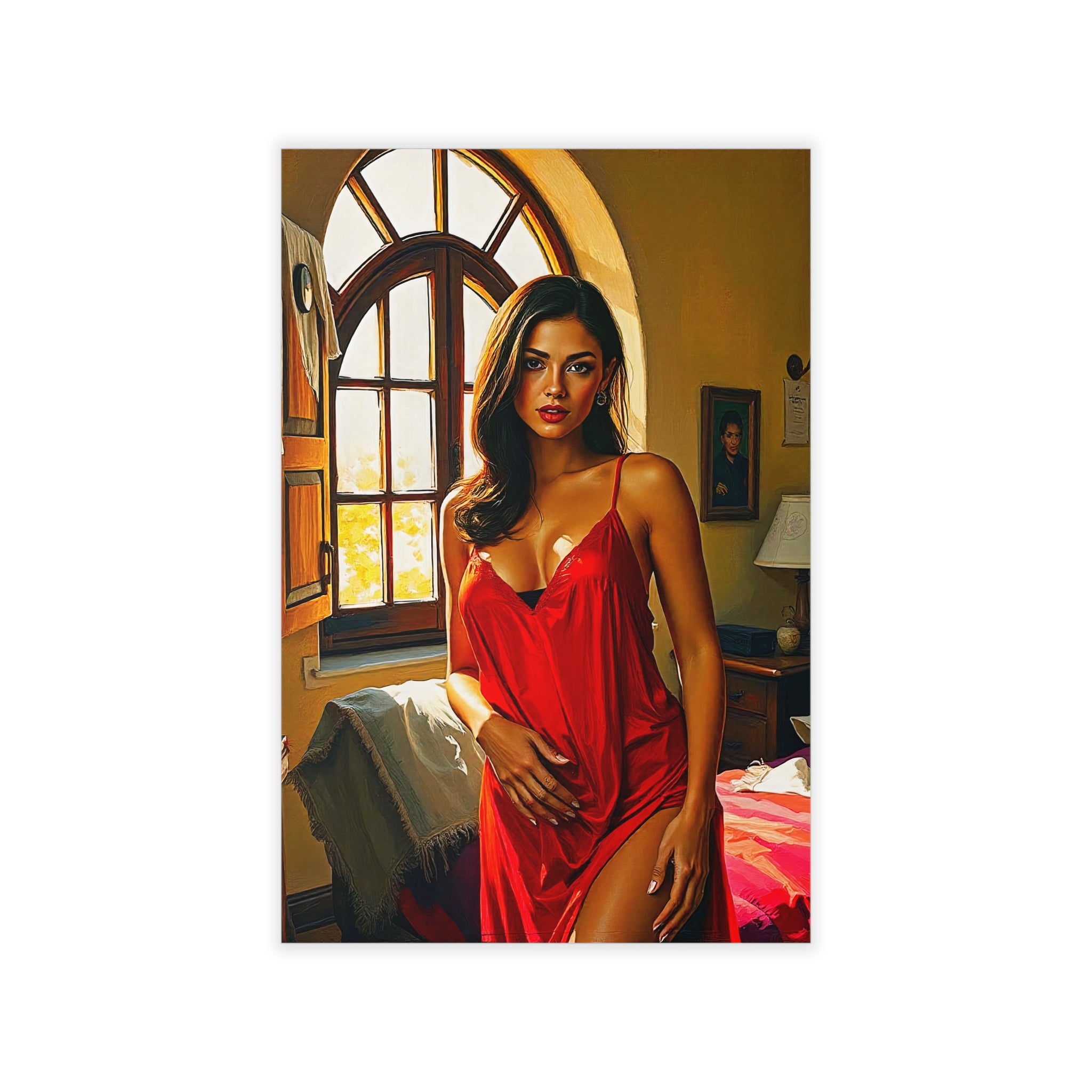 RED NEGLIGEE Original Wall Art Decor Blue Beauty Design Home Affordable Long Lasting Gift