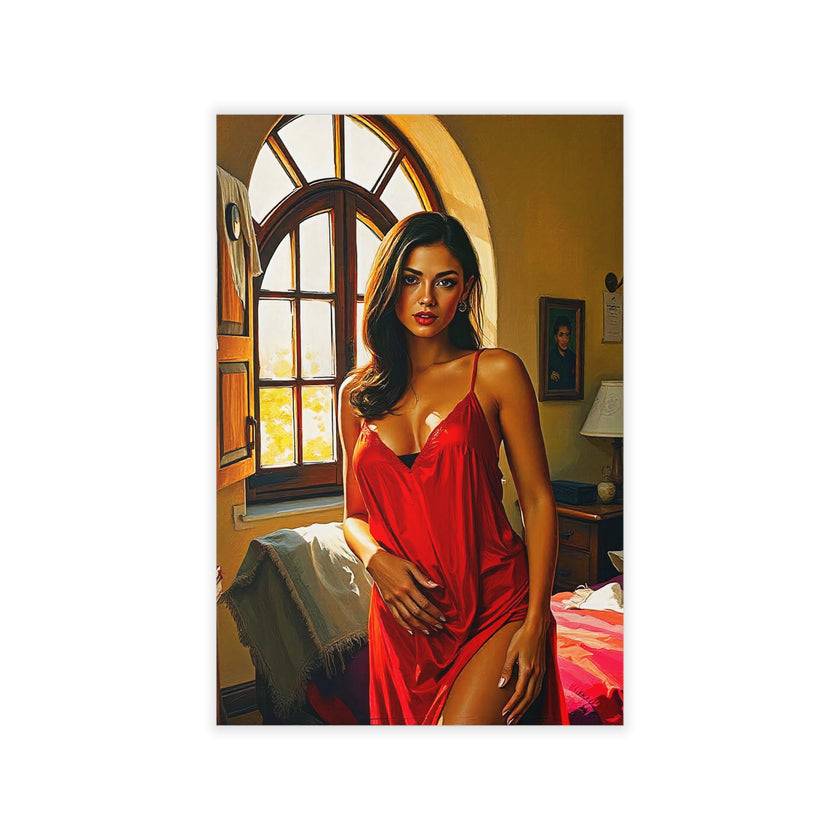 RED NEGLIGEE Original Wall Art Decor Blue Beauty Design Home Affordable Long Lasting Gift