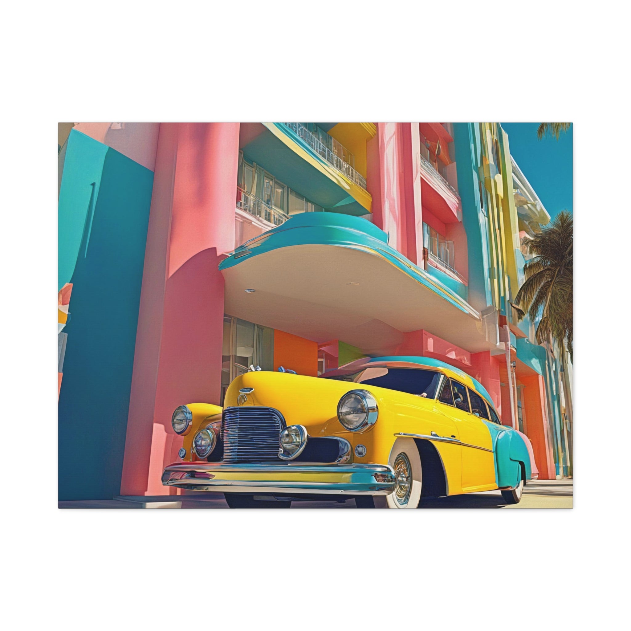 Wall Art MY NEW CAR Art Deco Canvas Print Painting Original Giclee 40X30 GW Love Nice Beauty Fun Design Fit Hot House Home Office Gift Ready Hang