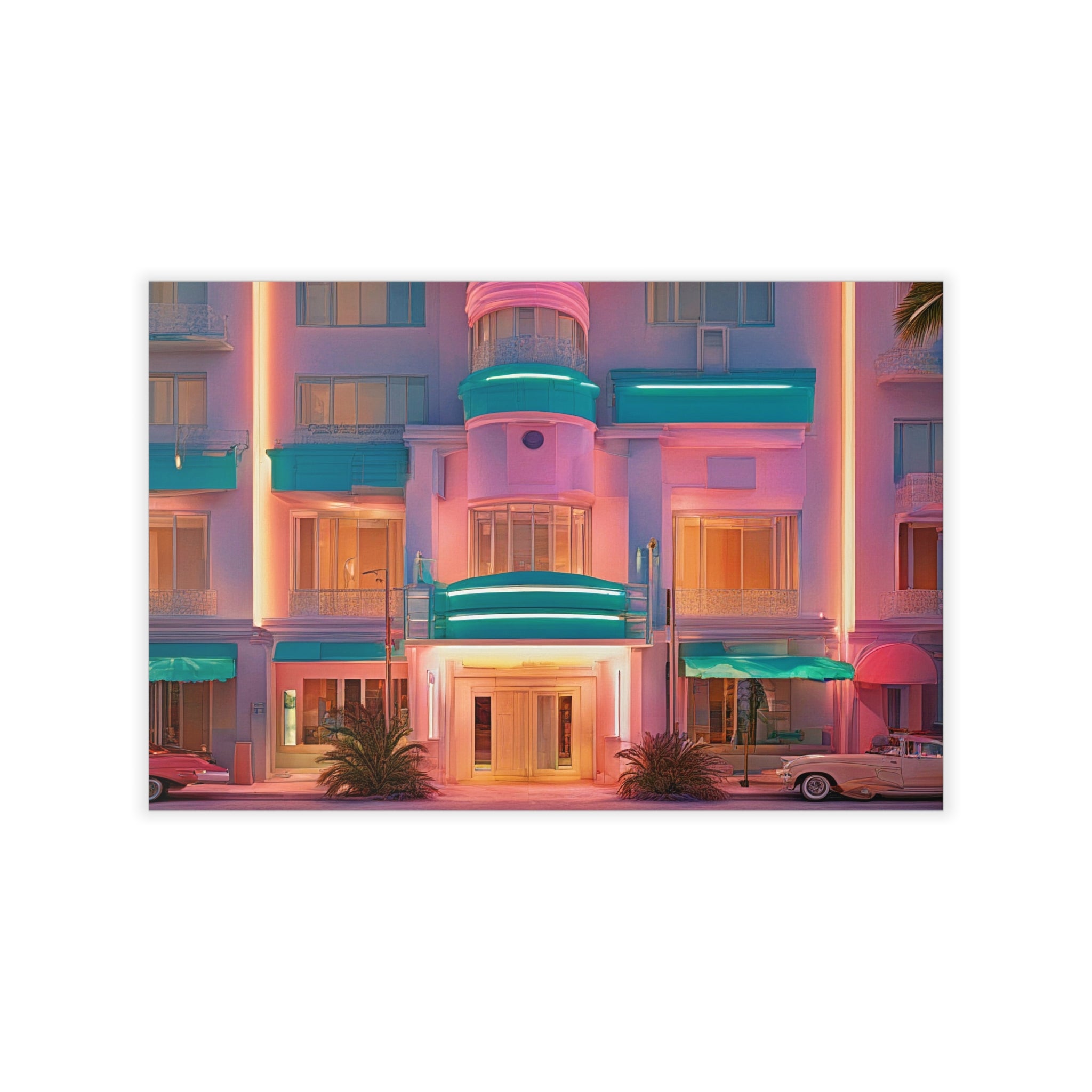 Art Deco SOUTH BEACH Wall Art Decor Peel & Stick Removable Repositionable Frameable Affordable Home Decor Gift
