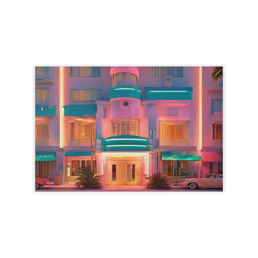 Art Deco SOUTH BEACH Wall Art Decor Peel & Stick Removable Repositionable Frameable Affordable Home Decor Gift