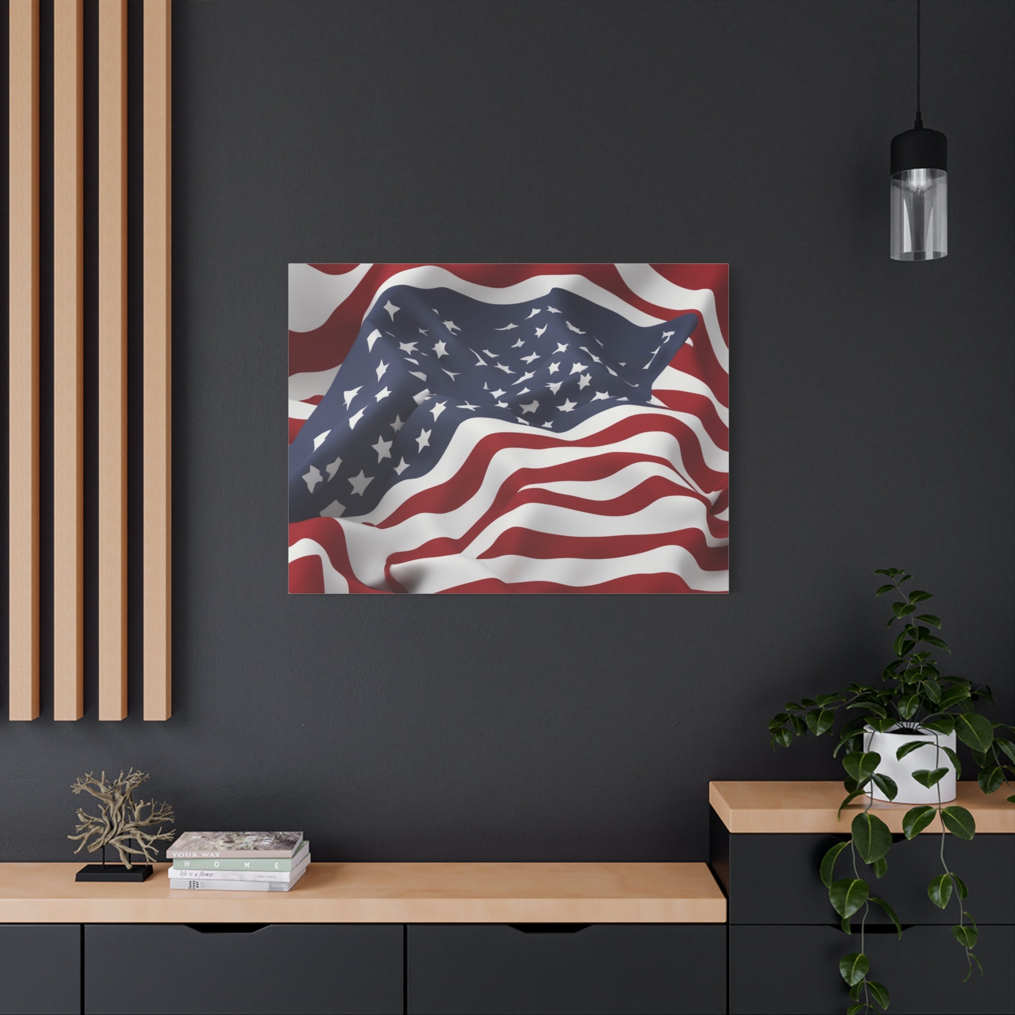 Wall Art AMERICAN FLAG #2 Canvas Print Painting Giclee GW Love Patriot Beauty Design House Home Office Decor Gift Ready to Hang