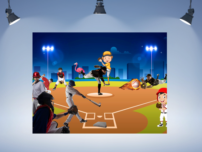 Wall Art BASEBALL SPORTS Collection Canvas Print Painting Original Giclee GW Love Nice Beauty Fun Design Fit House Home Office Gift Ready Hang