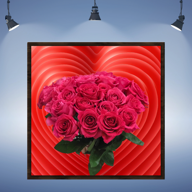 Wall Art LOVE ROSES Canvas Print Painting Original Giclee + Frame Love Nice Beauty Fun Design Fit Hot House Home Office Gift Ready To Hang Living