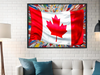 Wall Art CANADIAN CANADA Flag Canvas Print Painting Original Giclee + Frame Love Nice Beauty Fun Design Fit Hot House Home Office Gift Ready Hang