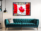 Wall Art CANADIAN CANADA Flag Canvas Print Painting Original Giclee + Frame Love Nice Beauty Fun Design Fit Hot House Home Office Gift Ready Hang