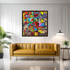 Wall Art ENTERTAINMENT Canvas Print Painting Giclee 32x32 + Frame Love Pop Art Beauty Design House Home Office Decor Gift Ready to Hang