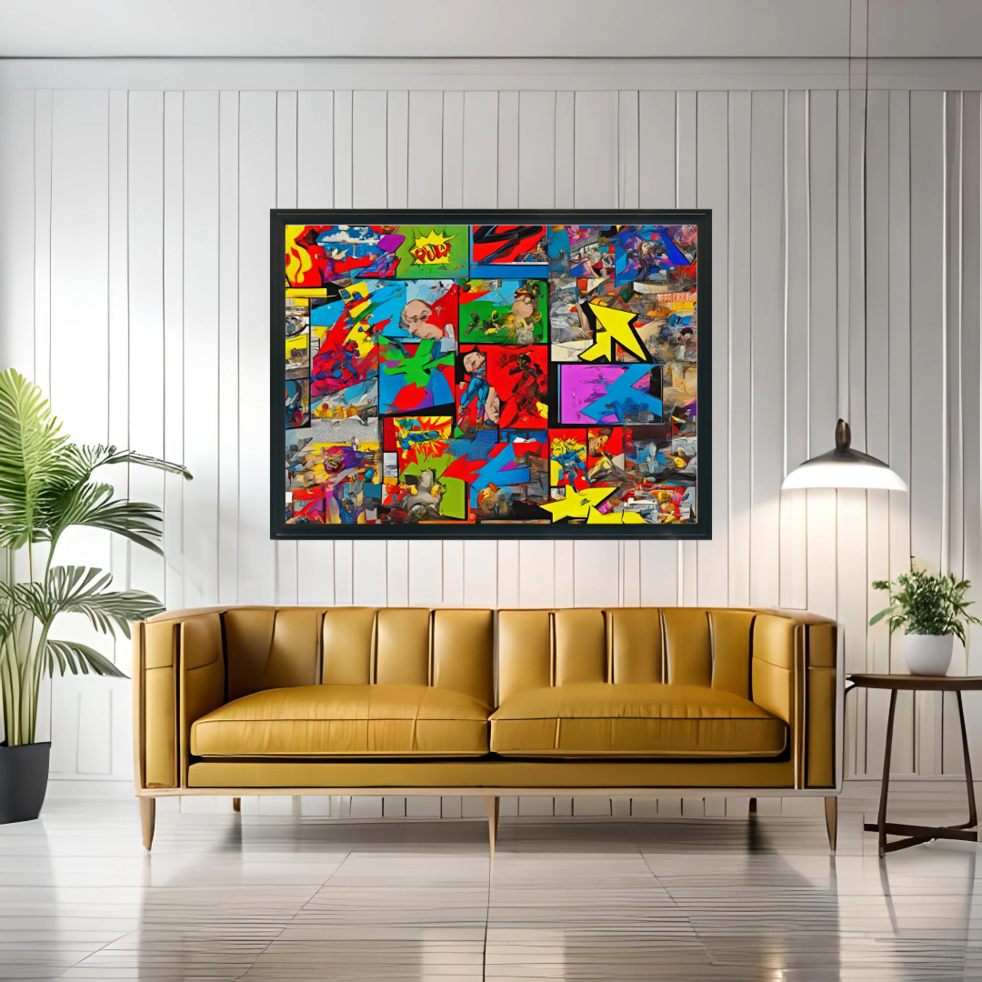 Wall Art ENTERTAINMENT Canvas Print Painting Giclee 40x30 + Frame Love Pop Art Beauty Design House Home Office Decor Gift Ready to Hang