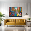 Wall Art DOWNTOWN Canvas Print Painting Giclee 40x30+ Frame Love Pop Art Beauty Design House  Home Office Decor Gift Ready to Hang
