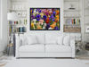 Wall Art IRISES Canvas Print Art Deco Painting Original Giclee 40X30 + Frame Love Flower Minimalist Beauty Fun Design Fit Hot