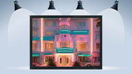 Wall Art SOUTH BEACH Canvas Print Art Deco Painting Giclee 40x30 + Frame Love Beauty Fun Design House Home Office Decor