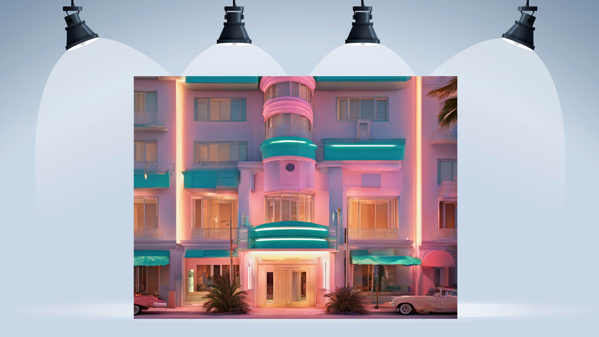 Wall Art SOUTH BEACH Canvas Print Art Deco Painting Giclee 40x30 GW Love Beauty Fun Design House Home Office Decor