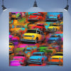 Wall Art LOTS OF CARS Canvas Print Painting Giclee 32x32 GW Love Pop Art Fun Beauty Design House  Home Office Decor Gift Ready Hang