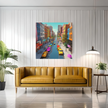 Wall Art DOWNTOWN Canvas Print Painting Giclee 32x32 GW Love Pop Art Beauty Design House  Home Office Decor Gift Ready to Hang