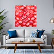 Wall Art LOVE LOTS of KISSES Canvas Print Painting Original Giclee 32X32 GW Love Nice Beauty Fun Design Fit House Home Office Gift Ready Hang Rooms