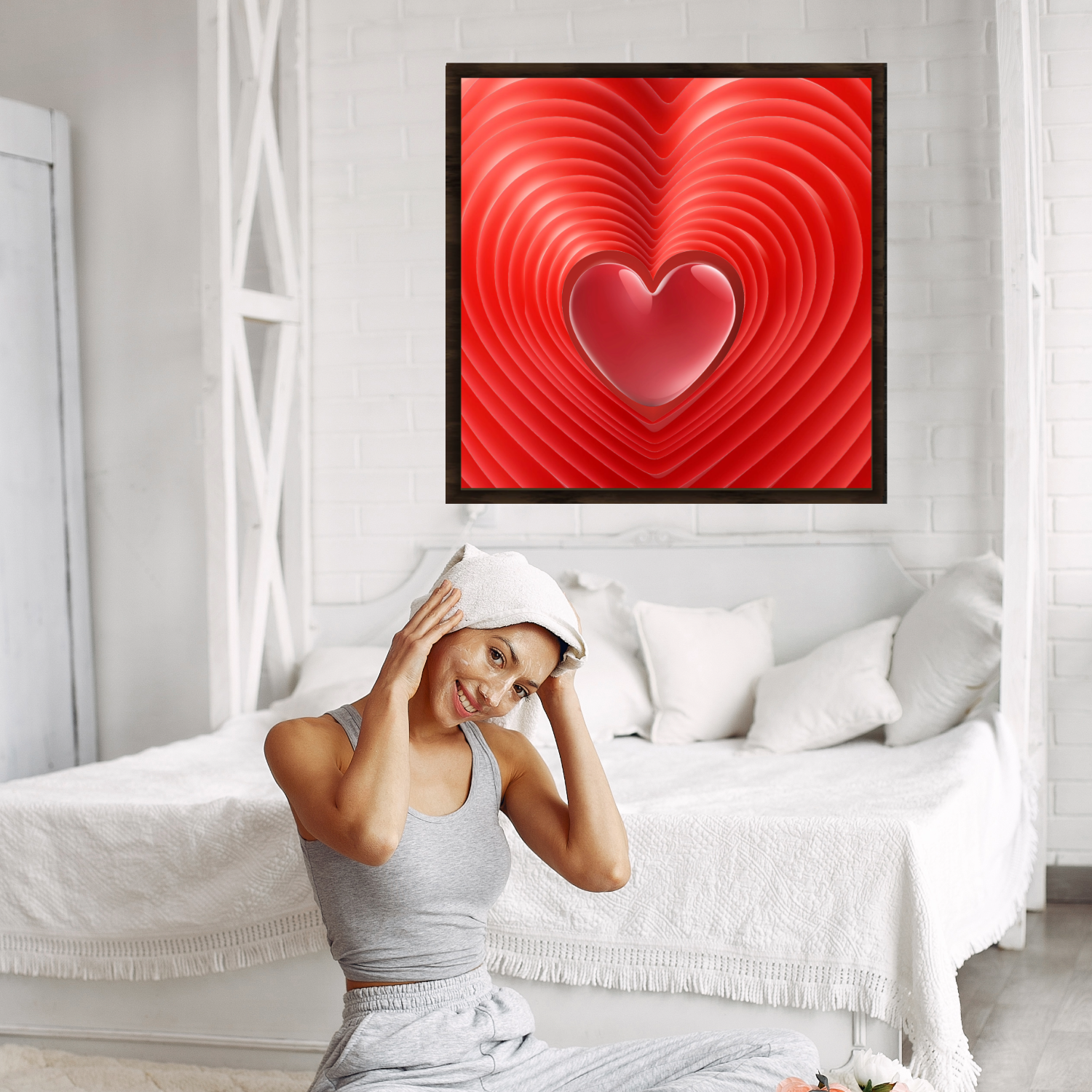 Wall Art INFINITE LOVE Canvas Print Painting Original Giclee 32X32 + Frame Love Nice Beauty Fun Design Fit Hot House Home Office Gift Ready Hang Living