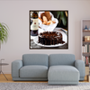 Wall Art CHOCOLATE CAKE Canvas Print Painting Original Giclee 32X32 + Frame Love Nice Beauty Fun Design Fit Hot House Home Office Gift Ready Hang Living