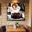 Wall Art CHOCOLATE CAKE Canvas Print Painting Original Giclee 32X32 + Frame Love Nice Beauty Fun Design Fit Hot House Home Office Gift Ready Hang Living