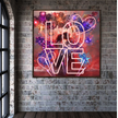 Wall Art LOVE FIREWORKS Canvas Print Painting Original Giclee 32X32 + Frame Love Nice Beauty Fun Design Fit Hot House Home Office Gift Ready Hang Living