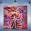 Wall Art LOVE FIREWORKS part of Love in Red Giclee Print on Canvas 32x32 GW ready to hang